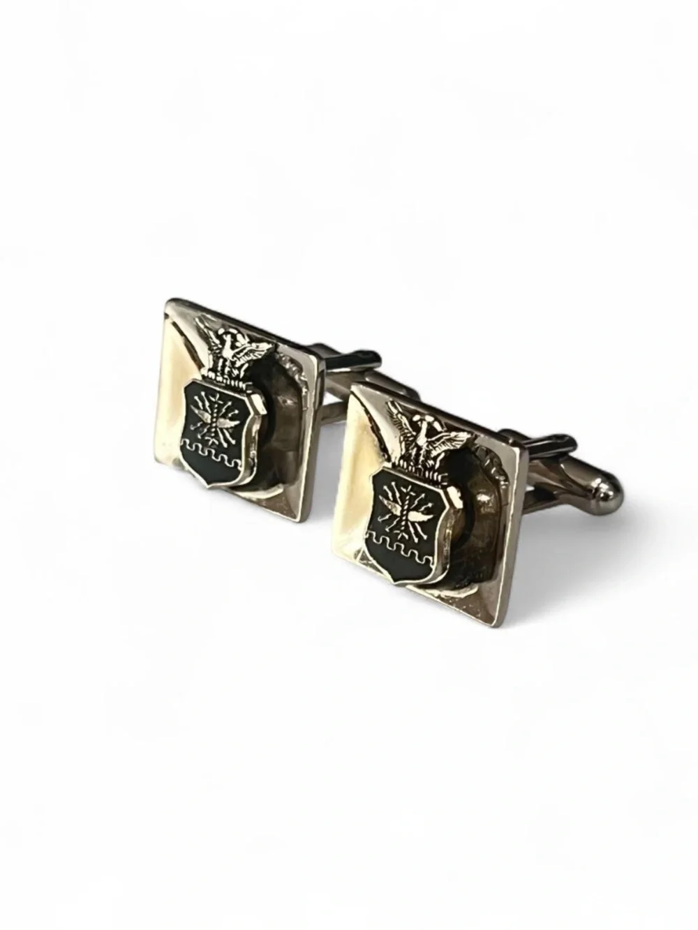 Vintage Balfour U.S Air Force Crest Silver Tone Cufflinks USAF Uniform Formal